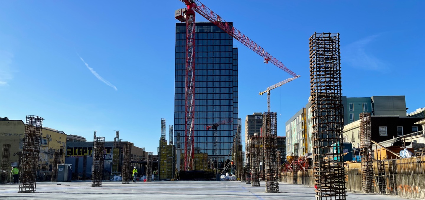 Skyscraper construction site